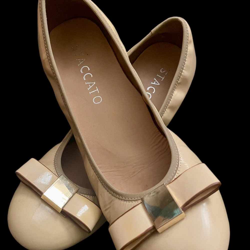 Staccato Beige Flats with Bow